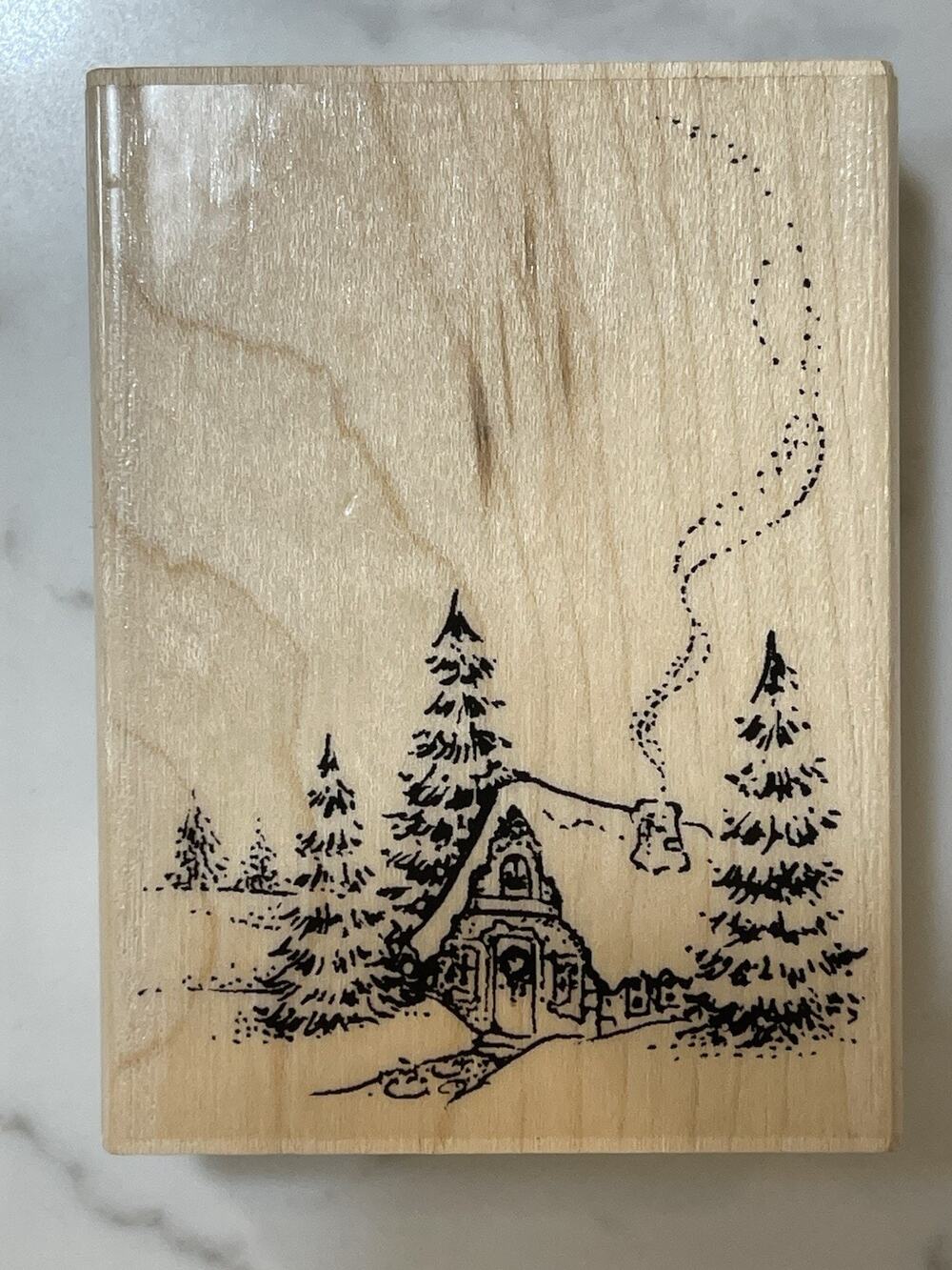 Penny Black Christmas Cottage Wooden Rubber Stamp #4364H